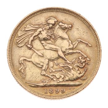 1899 Victoria Old Head UK Full Sovereign Coin