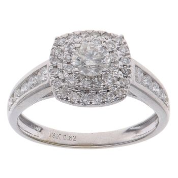 18ct White Gold 0.82ct Brilliant Cut Diamond Cluster Ring