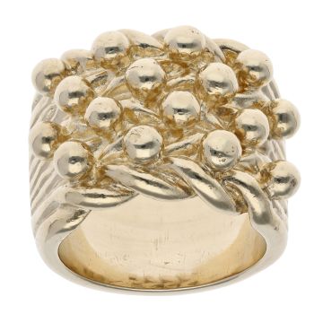 9ct Yellow Gold Four Row keeper Ring