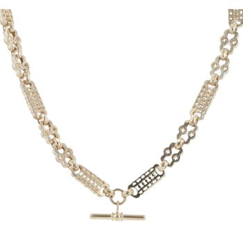 9ct Yellow Gold Stars and Bars T-Bar Chain 24"