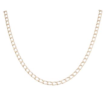 9ct Yellow Gold Square Curb Chain 18"