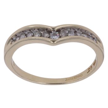 9ct Yellow Gold 0.25ct Brilliant Cut Diamond Wishbone Ring