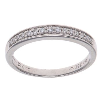 18ct White Gold 0.10ct Diamond Half Eternity Ring