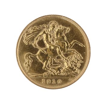 1910 Edward VII Large Head UK Half Sovereign Coin