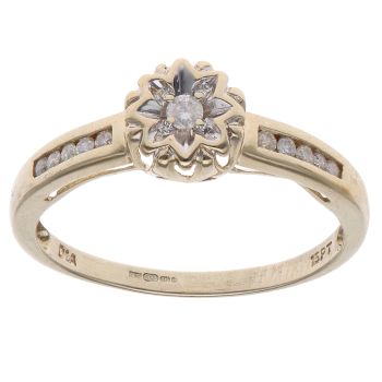 9ct Yellow Gold 0.15ct Diamond Solitaire Ring
