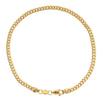 22ct Yellow Gold Diamond Cut Curb Bracelet 8.5"