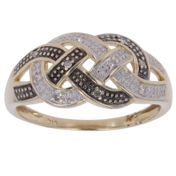 9ct Yellow Gold 0.10ct Diamond Fancy Ring