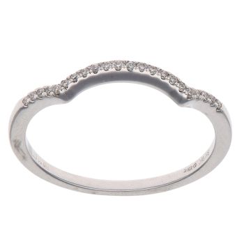 9ct White Gold 0.11ct Diamond Wishbone Ring