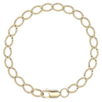 9ct Yellow Gold Oval Curb Bracelet 8"