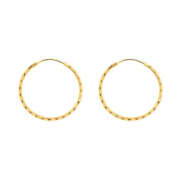 22ct Yellow Gold Daily Wear Diamond Cut Hoop Earrings