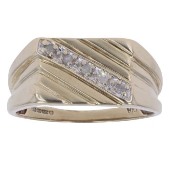 9ct Yellow Gold 0.10ct Diamond Signet Ring
