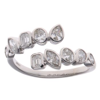 9ct White Gold 0.90ct Mixed Cut Lab Grown Diamond Wrap Ring