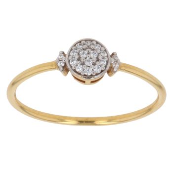 22ct Yellow and White Gold Cubic Zirconia Cluster Ring