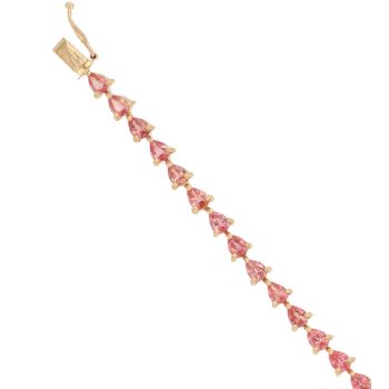 18ct Yellow Gold Pink Sapphire Bracelet 6.5"