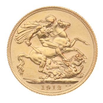 1912 George V Large Head UK Full Sovereign Coin