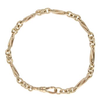 9ct Yellow Gold Figaro Double Twist Bracelet 7.5"