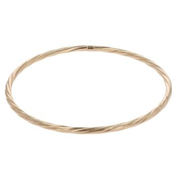 9ct Yellow Gold Plain Twist Bangle