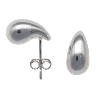 Silver Chunky Teardrop Stud Earrings By Icesia