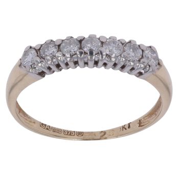 9ct Yellow Gold 0.25ct Brilliant Cut Diamond Half Eternity Ring