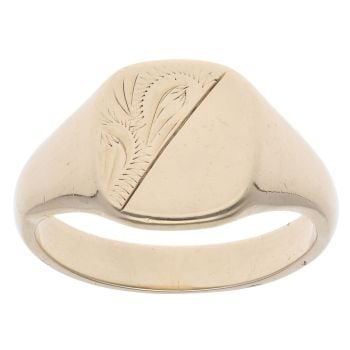 9ct Yellow Gold Patterned Signet Ring