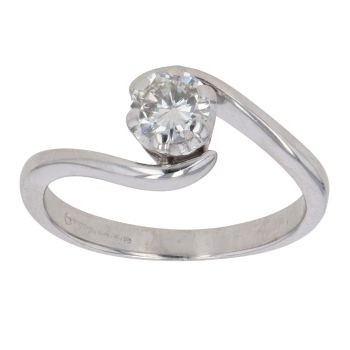 18ct White Gold 0.50ct Brilliant Cut Diamond Solitaire Ring
