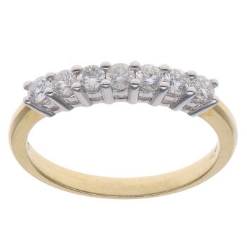 18ct Yellow Gold 0.50ct Brilliant Cut Diamond Seven Stone Eternity Ring