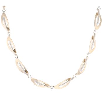 9ct Yellow and White Gold Fancy Chain 18"
