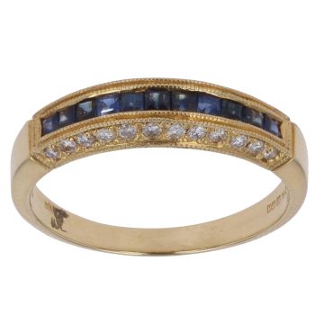 18ct Yellow Gold 0.18ct Brilliant and Princess Cut Diamond Eternity Ring