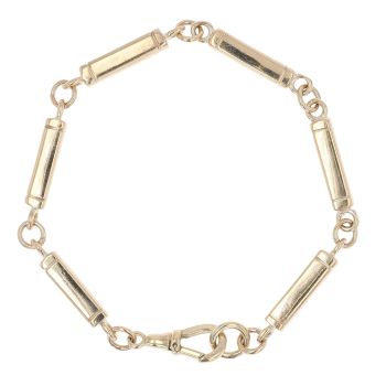 9ct Yellow Gold Bar Links Fancy Bracelet 7.5"