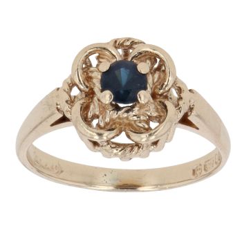 9ct Yellow Gold Sapphire Single Stone Ring