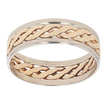 9ct Yellow And White Gold Celtic Band