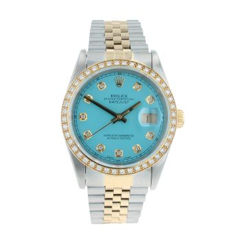 Rolex Custom Datejust Pre Owned Watch Ref 16233