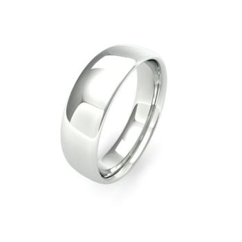 Platinum 6mm Slight Court Wedding Band