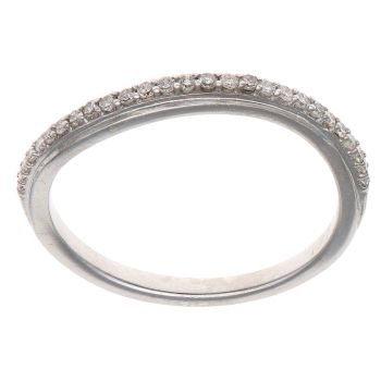9ct White Gold 0.12ct Brilliant Cut Diamond Wave Ring