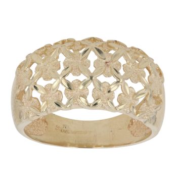 9ct Yellow Gold Patterned Openwork Signet Ring