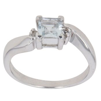 9ct White Gold Cubic Zirconia Fancy Twist Ring