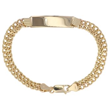 9ct Yellow Gold Fancy ID Bracelet 7"
