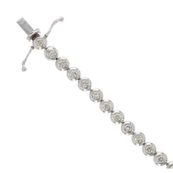 18ct White Gold 3.25ct Brilliant Cut Diamond Tennis Bracelet 7.5"