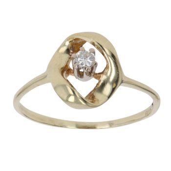 14ct Yellow Gold 0.10ct Brilliant Cut Diamond Solitaire Ring