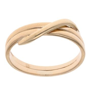 9ct Yellow Gold Plain Crossover Ring