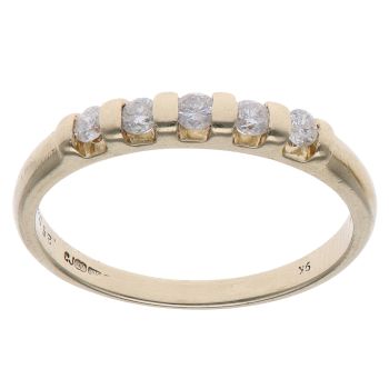 9ct Yellow Gold 0.25ct Brilliant Cut Diamond Five Stone Ring