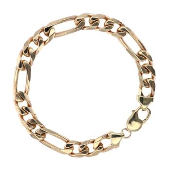 9ct Yellow Gold Figaro Bracelet 9"