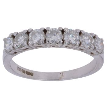 9ct White Gold Moissanite Seven Stone Ring