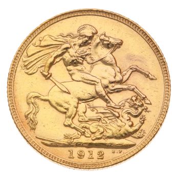 1912 George V Large Head UK Full Sovereign Coin