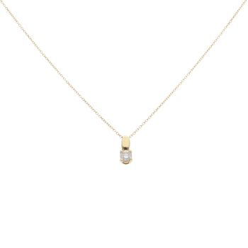 18ct Yellow Gold 0.25ct Brilliant Cut Diamond Solitaire Pendant And Chain 18"