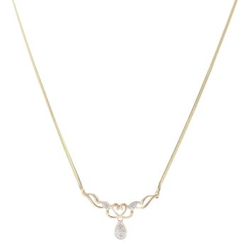 9ct Yellow Gold 0.05ct Diamond Fancy Pendant and Chain 18"