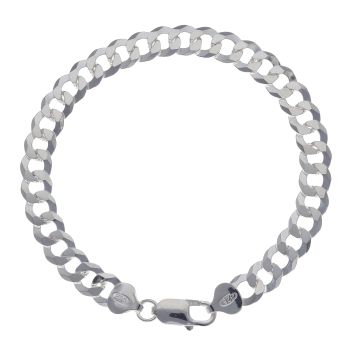 Silver Curb Bracelet 8.5"