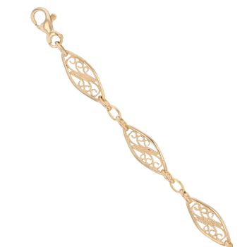 9ct Yellow Gold Patterned Fancy Bracelet 7.5"