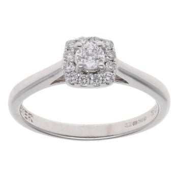 18ct White Gold 0.25ct Brilliant Cut Diamond Cluster Ring
