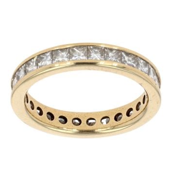 18ct Yellow Gold 2.00ct Princess Cut Diamond Full Eternity Ring